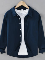 Men's Plus Size Button Up Long Sleeve Shirt - Farnelli
