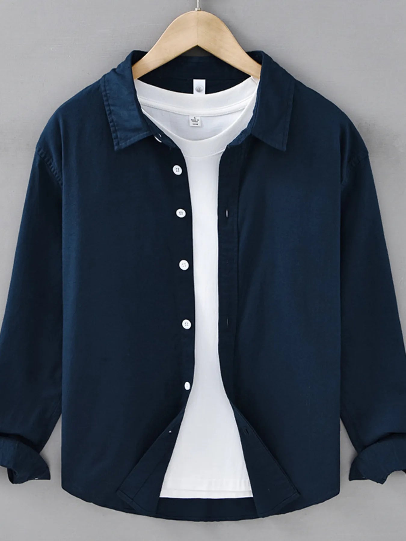 Men's Plus Size Button Up Long Sleeve Shirt - Farnelli
