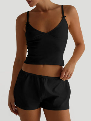 V-Neck Cami and Shorts Set - Farnelli