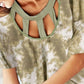 BiBi Tie Dye Print Waffle Top with Contrast Caged Neck - Farnelli