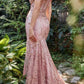 Andrea & Leo A1107 Long Off the Shoulder Lace Fit and Flare Gown