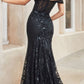 Andrea & Leo A1107 Long Off the Shoulder Lace Fit and Flare Gown