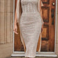 Andrea & Leo A1110 Embellished Midi Cocktail Dress with Tie Strap