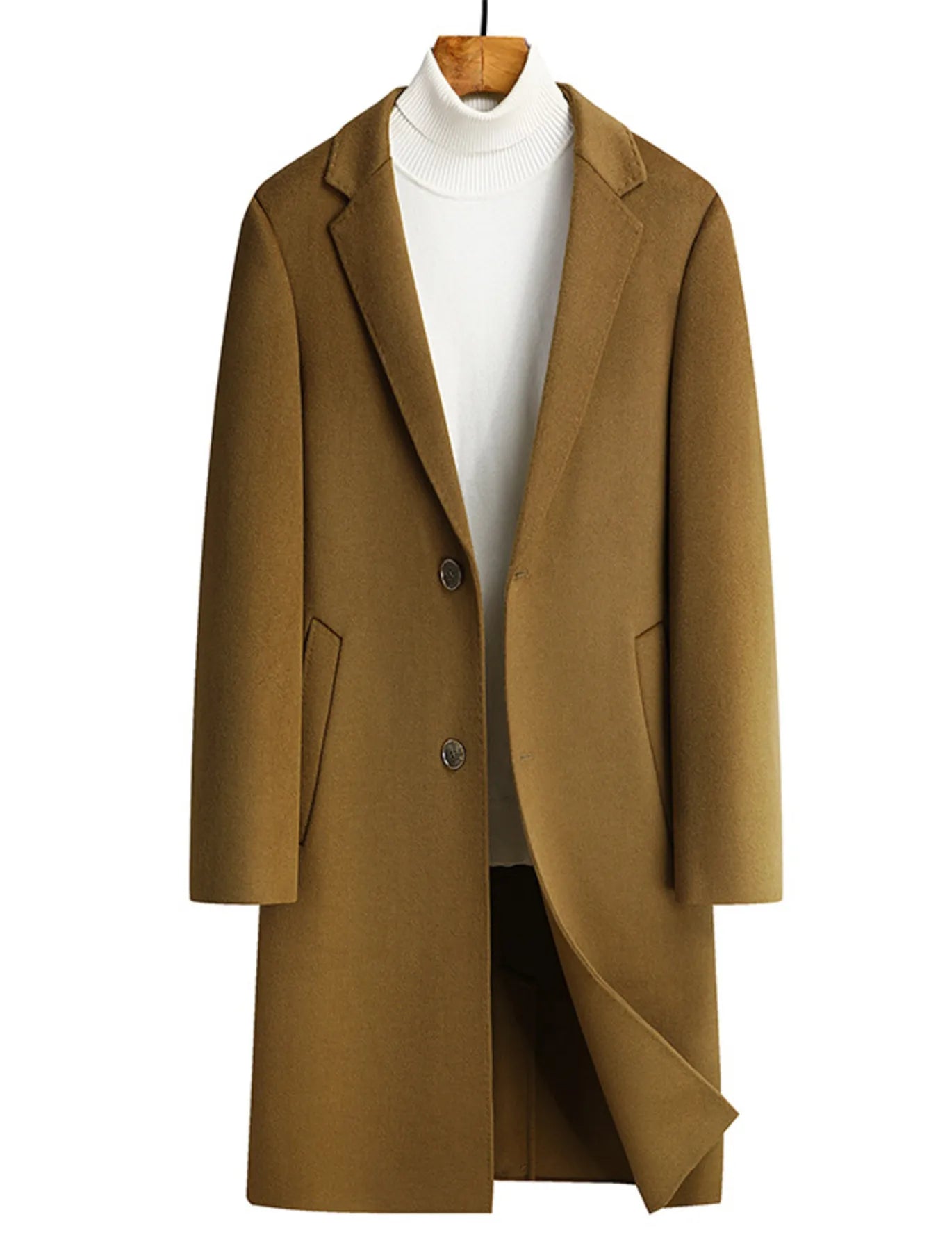 Men's Plus Size Lapel Collar Long Coat - Farnelli