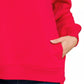Zenana Full Size Fleece Hi-low Boyfriend Sweatshirts with Pockets Plus Size - Farnelli