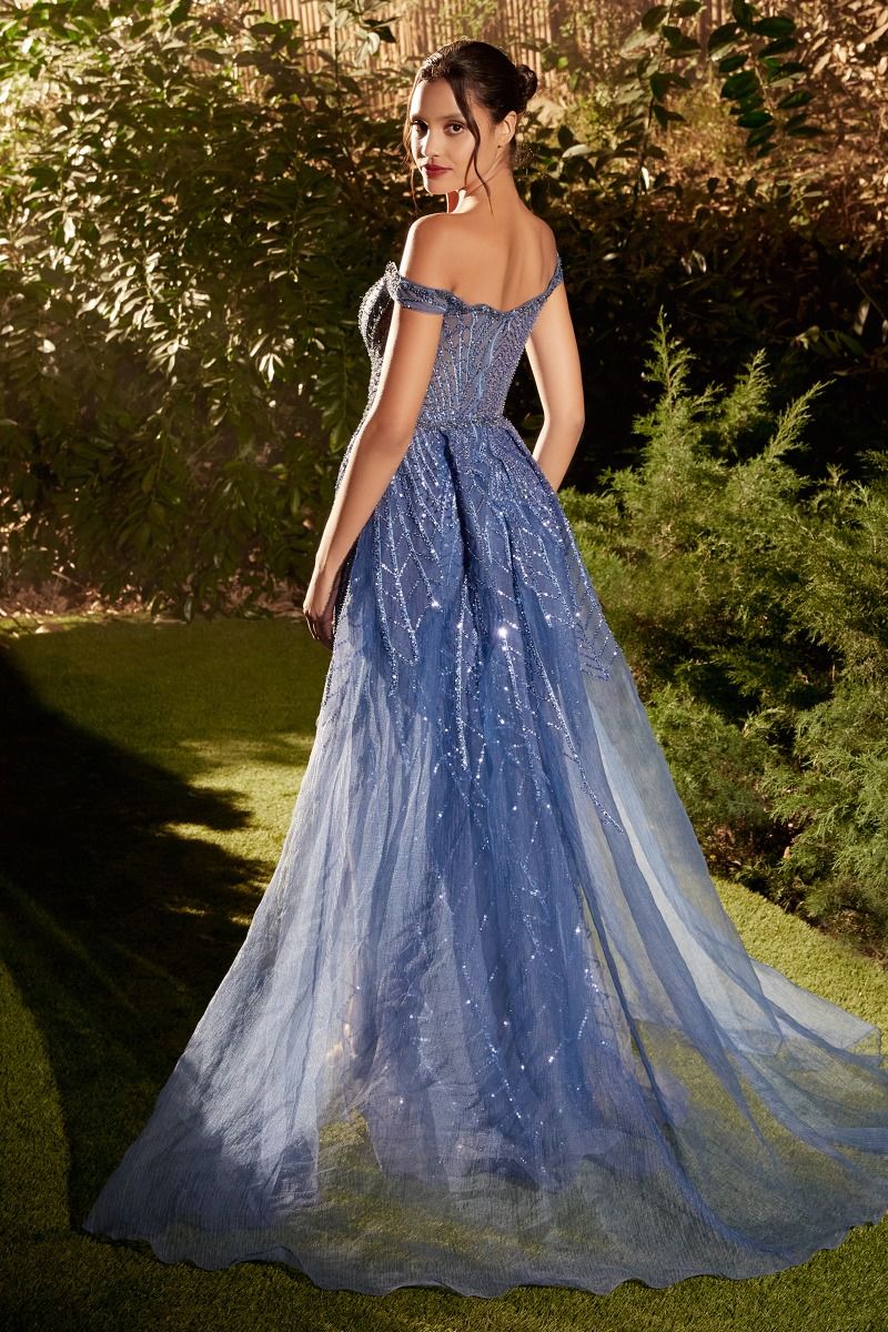 Embellished Off The Shoulder Gown - Farnelli