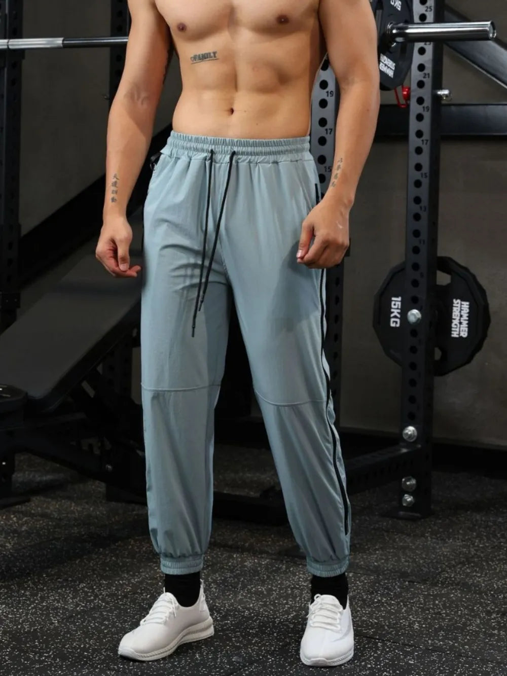 Men's Drawstring Solid Color Joggers - Farnelli