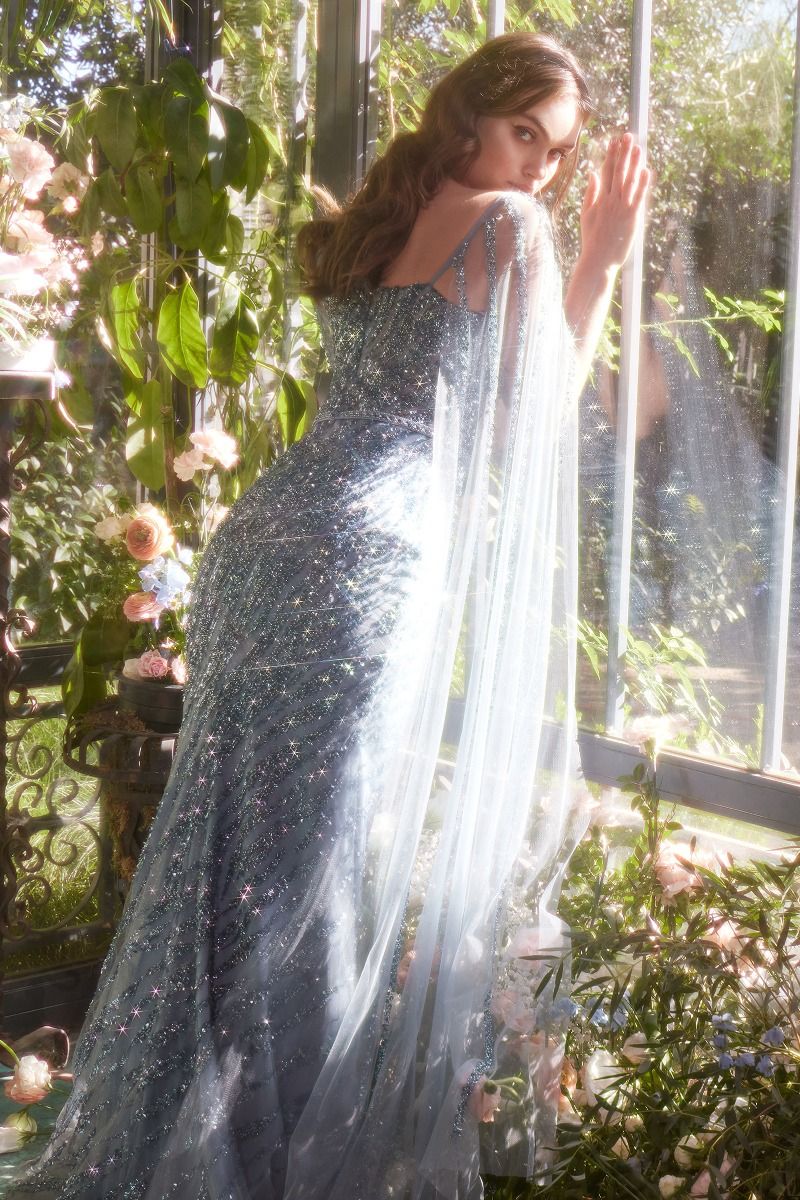 Glimmering Beaded Sheath Gown - Farnelli
