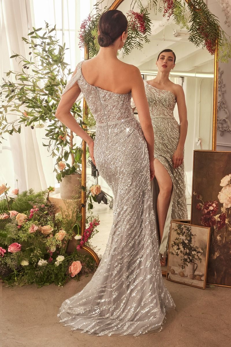 Glimmering Beaded Sheath Gown - Farnelli