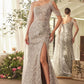 Glimmering Beaded Sheath Gown - Farnelli