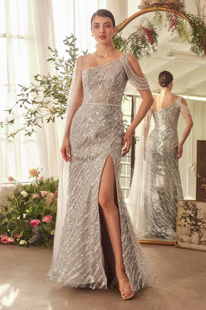 Glimmering Beaded Sheath Gown - Farnelli
