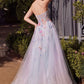 Watercolor Floral A-Line Gown - Farnelli