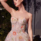 Watercolor Floral A-Line Gown - Farnelli