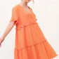And The Why Washed Frayed Detail Tiered Dress - Farnelli