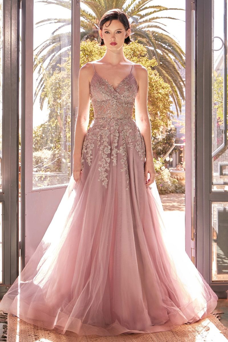 A-Line Lace & Tulle Gown - Farnelli