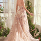 Spring Floral Applique A-Line Gown - Farnelli