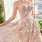 Spring Floral Applique A-Line Gown - Farnelli