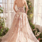 Spring Floral Applique A-Line Gown - Farnelli