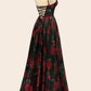 Rose Print Organza Gown - Farnelli