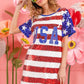 BiBi American Flag Theme Usa Print Sequin Dress - Farnelli