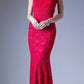 Cinderella Divine A1613 Halter High Neckline Long Formal Sheath Dress