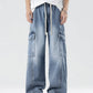 Men's Plus Size Wash Wide Leg Cargo Jeans - Farnelli