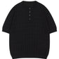Men's Casual Knit Button Henley T-Shirt with Textured Pattern - Farnelli