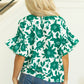 Mavis Floral Ruffled Short Sleeve Loose Blouse - Farnelli