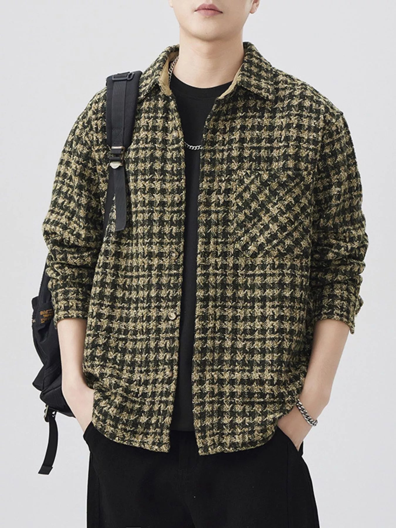 Men's Plus Size Button Up Shirt with Chest Pocket - Farnelli