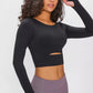 Millennia Long Sleeve Cropped Top With Sports Strap - Farnelli