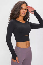 Millennia Long Sleeve Cropped Top With Sports Strap - Farnelli