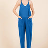 Culture Code Full Size Sleeveless Jumpsuit with Pockets - Azula Blue