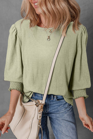 Adelynn Textured Half Sleeve Blouse - Farnelli