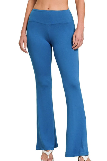 Zenana Buttery Soft Flare Leg High Waist Yoga Pants - Farnelli