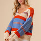 BiBi Multi Color Stripe Scoop Neck Sweater - Farnelli