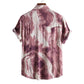 Men's Plus Size Abstract Marble Print Short Sleeve Button-Up Shirt - Farnelli