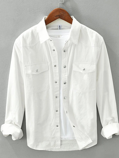 Men's Plus Size Button Up Long Sleeve Shirt - Farnelli