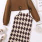 Children's Plaid Print Long Sleeve Dress Set - Farnelli