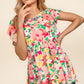 Haptics Floral Peplum Babydoll Blouse - Farnelli