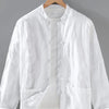 Men's Plus Size Button Up Long Sleeve Shirt - White