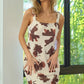 BiBi Cow Print Elastic Shoulder Strap Dress - Farnelli
