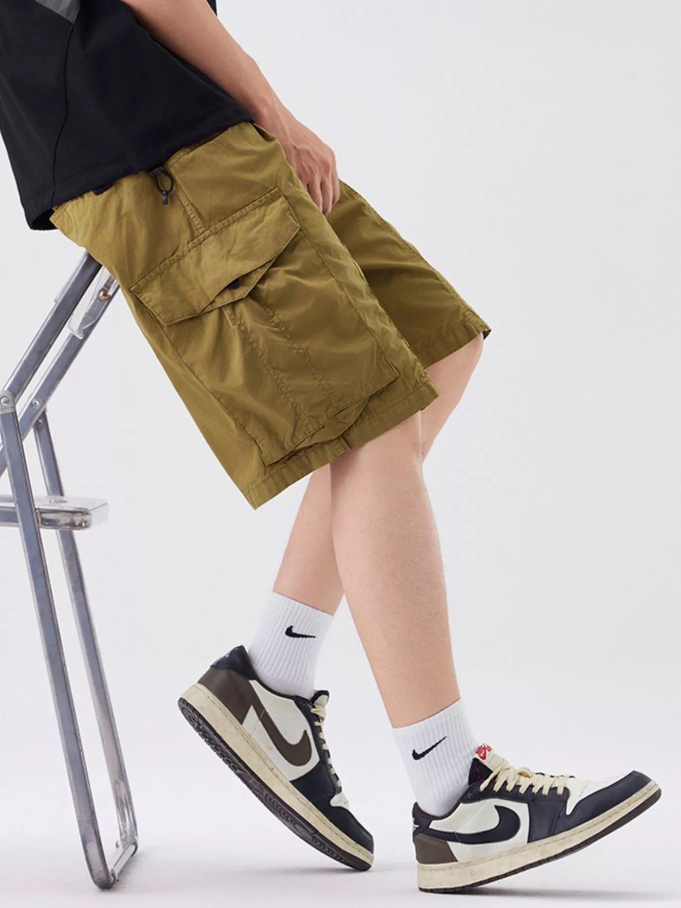 Men's Full Size Drawstring Cargo Shorts Plus Size - Farnelli