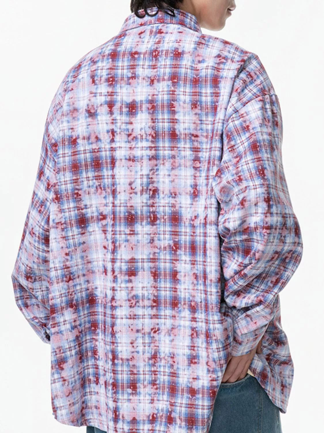 Men's Plus Size Plaid Button Up Long Sleeve Shirt - Farnelli