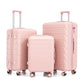 HouseOfZazla 3-piece spinner wheel luggage set with combination locks in assorted sizes