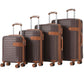 HouseOfZazla 4-piece hard shell luggage set with spinner wheels in multiple colors