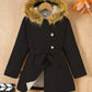 Children's Tie Waist Faux Fur Hooded Outerwear - Farnelli