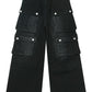 Men's Wide Leg Jeans with Cargo Pockets - Farnelli