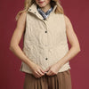 Umgee Quilted Embroidered Vest - ECRU