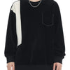 Men's Plus Size Color Block Oversized Sweatshirt - Black