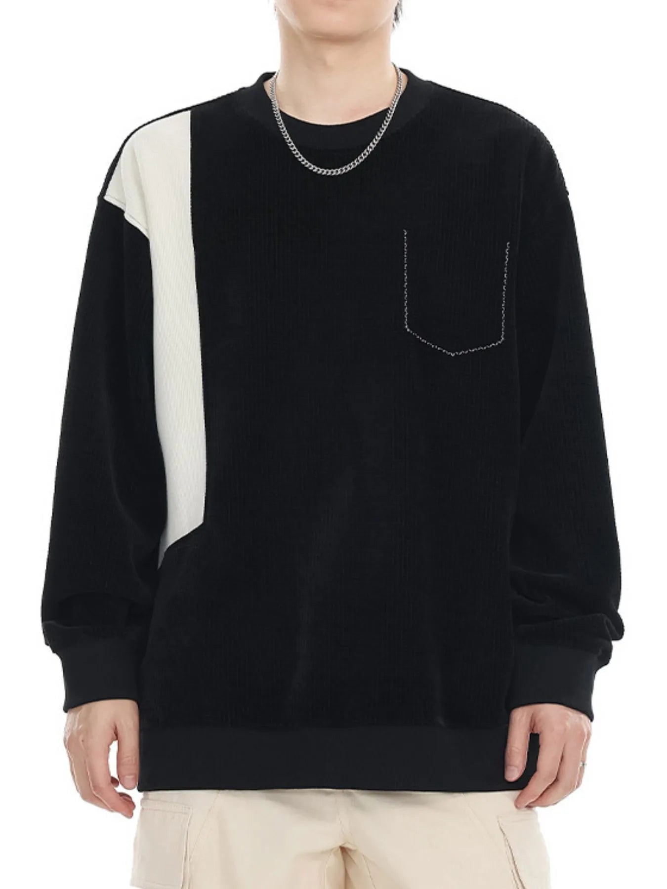 Men's Plus Size Color Block Oversized Sweatshirt - Farnelli